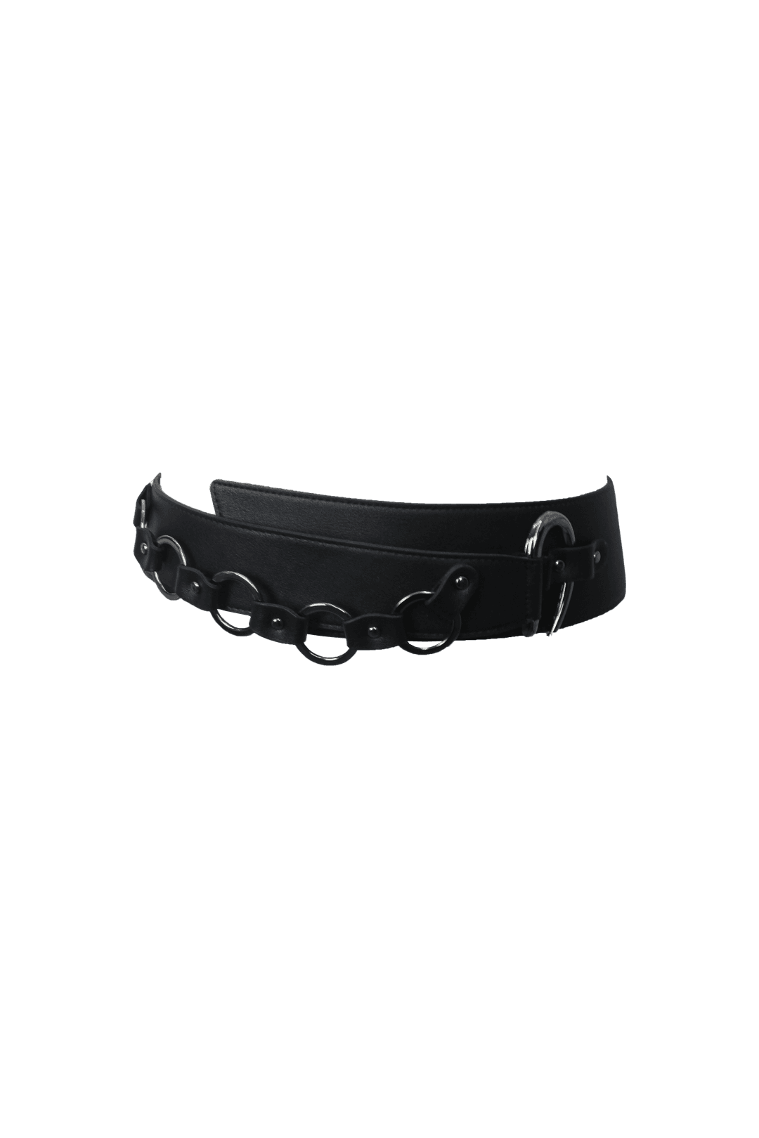 [Pink orchid house] Hook bold belt (Black)