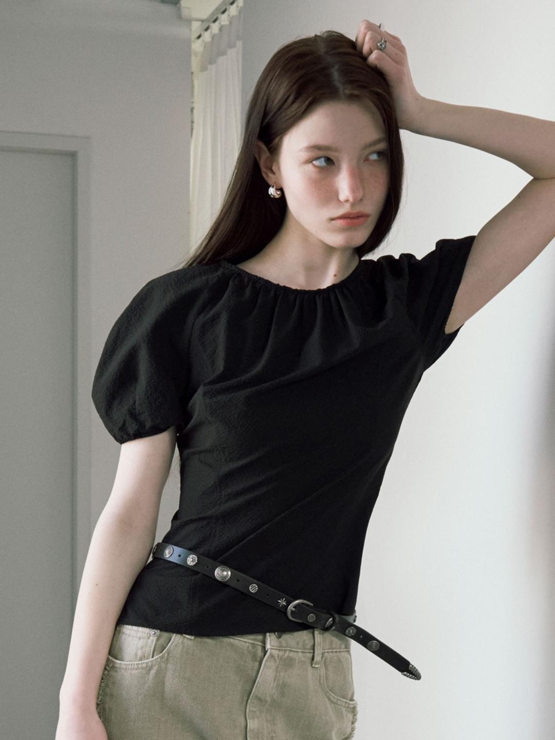 Crinkle Back Point Blouse VW5MB129_2color