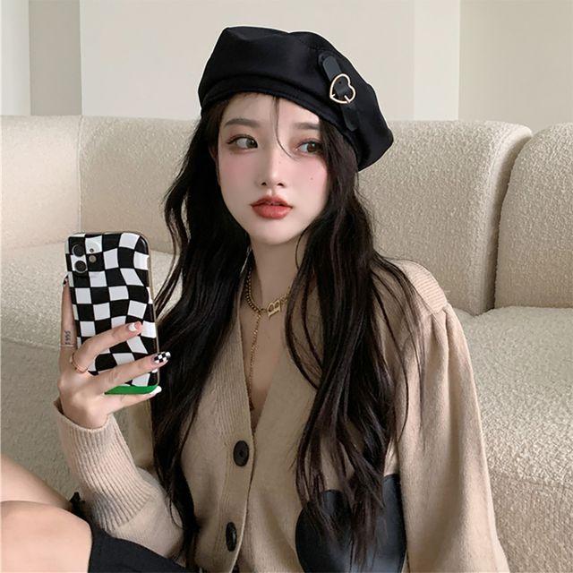 핫트베레모 귀여운 하트 포인트 캐주얼 베레모 모자