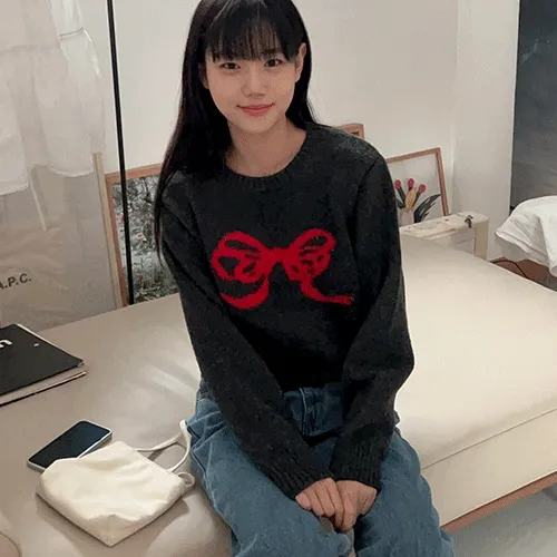 데일리룩🧡 베베 리본 니트 (3color)