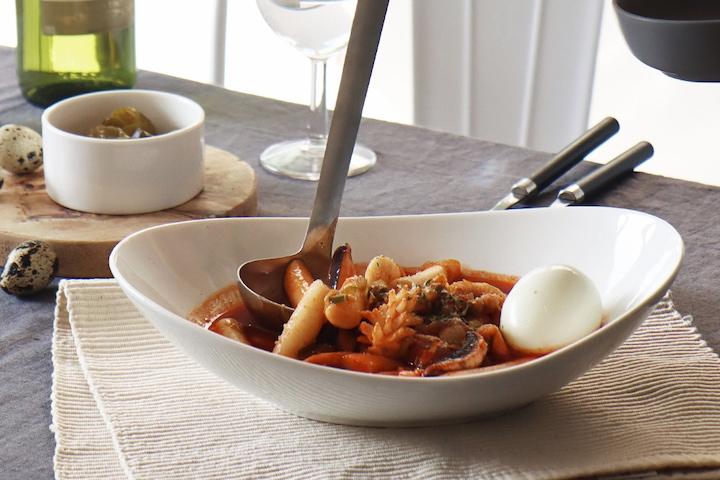 CL 크림화이트 타원파스타볼과 래머킨 6P