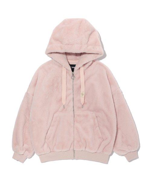 밀크퍼 후드 집업 MACAROON PINK (LM9JF931-021)