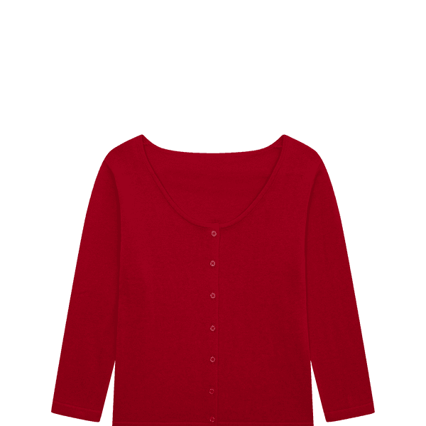 short scoop-neck knit cardigan