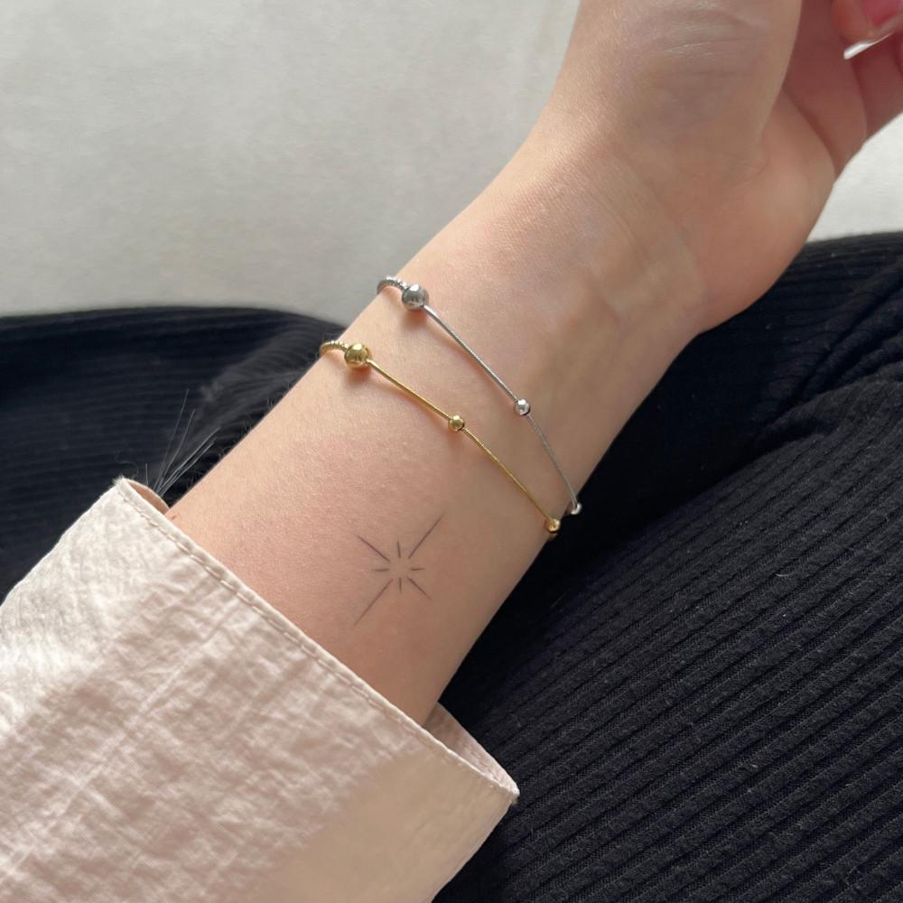 [2Color]투라인 볼체인 써지컬팔찌 뱀줄팔찌 데일리팔찌