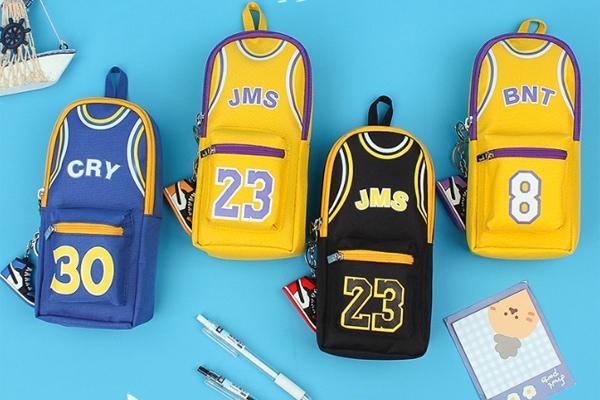 fooi 초등학교 입학선물 NBA 농구 키링필통 대용량 휴대용 필통 어린이선물 파우치