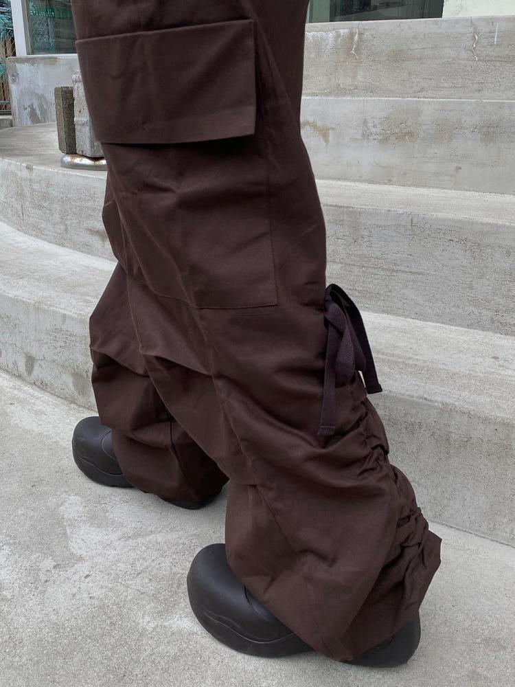 (3color) 백라인 리본 셔링 카고 팬츠 Back-Line Ribbon Shirring Cargo Pants