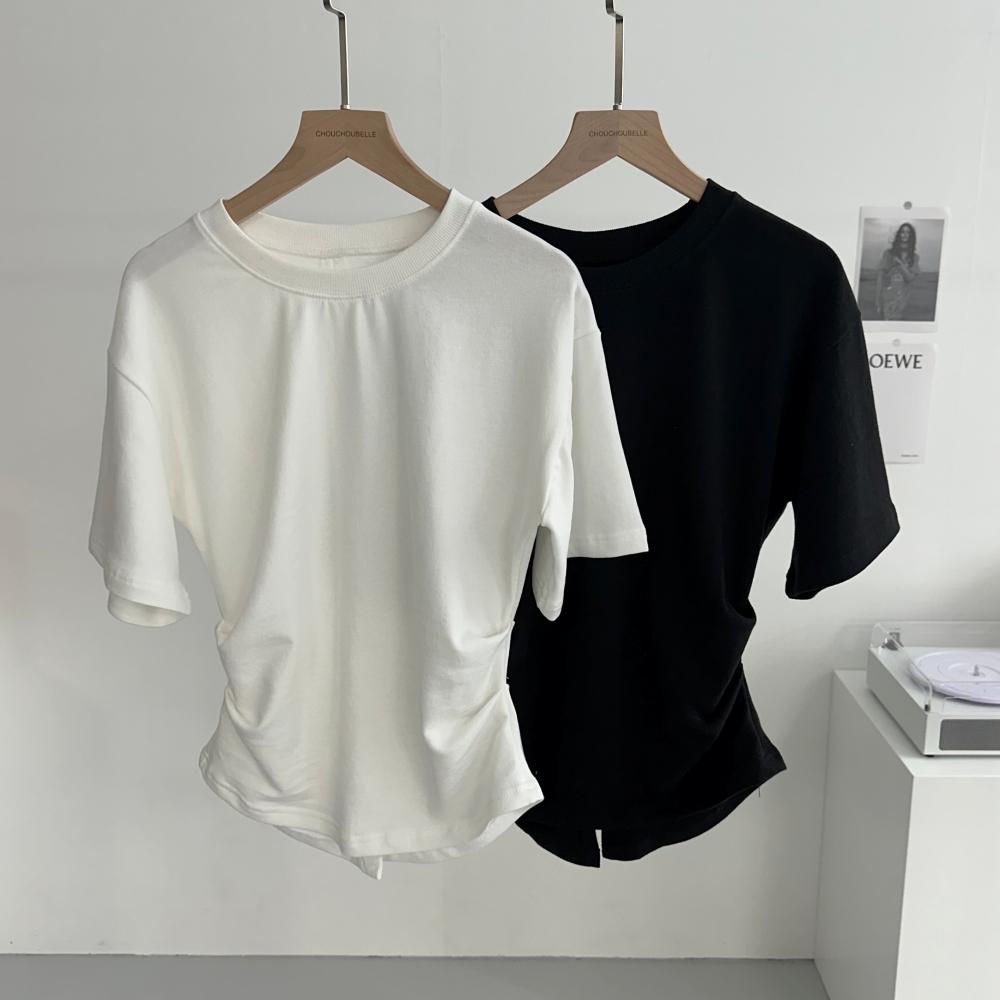 스판 매직셔링티셔츠 여성 여름반팔티 기본흰티