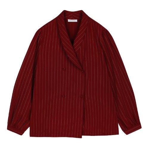 iuw493 striped double blouse (wine)