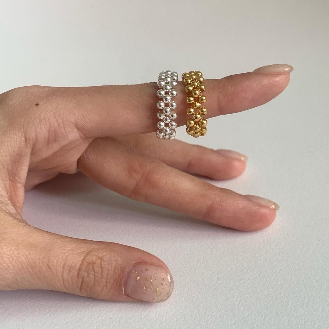 (silver925) Point bead ring