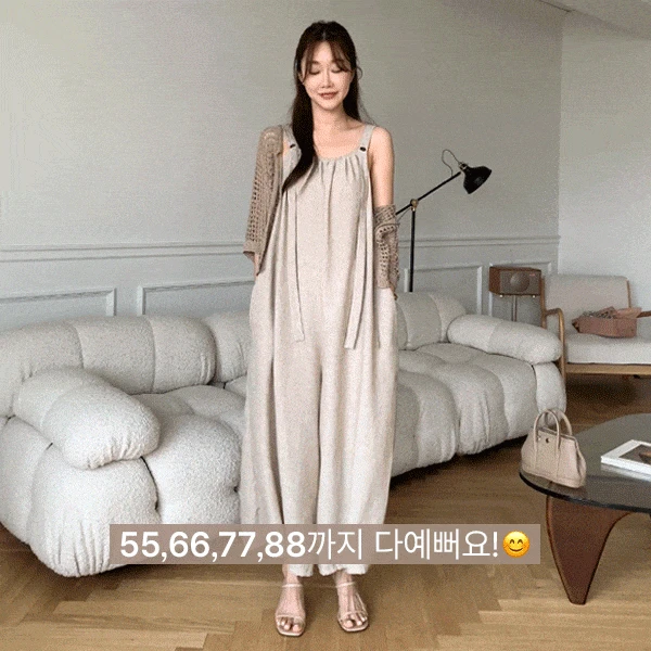 55,66,77,88까지가능! 카일리 린넨 와이드 점프수트