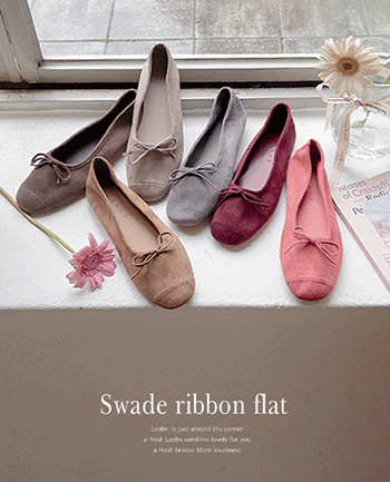 말랑 스웨이드 둥근 앞코 플랫슈즈