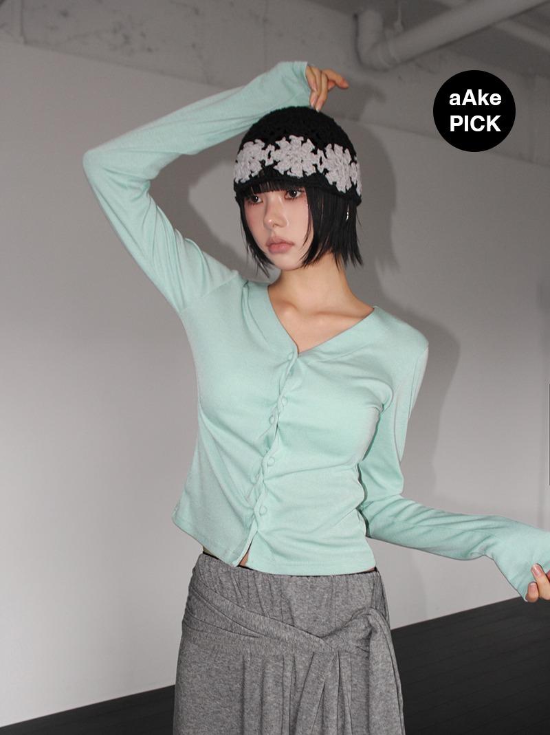 아케 (*당일발송) TWIST BUTTON CARDIGAN (4color!)