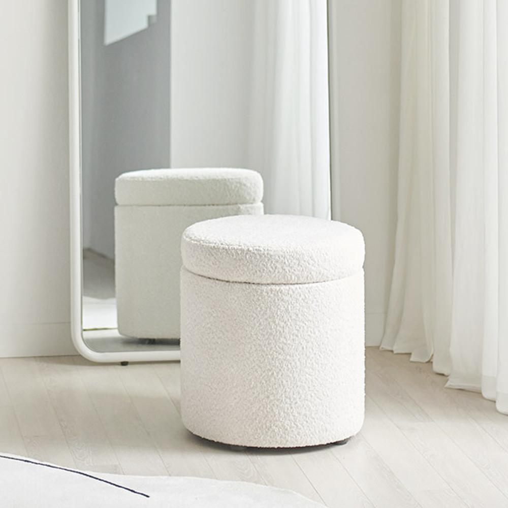 스칸디아 해넌 부클레 수납형 스툴 화장대 의자