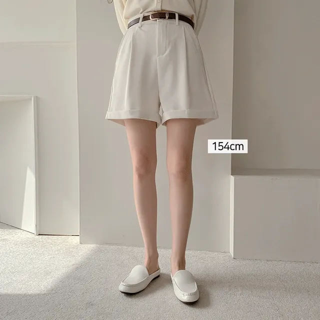 [벨트SET]롤업핀턱 반밴딩하프슬랙스