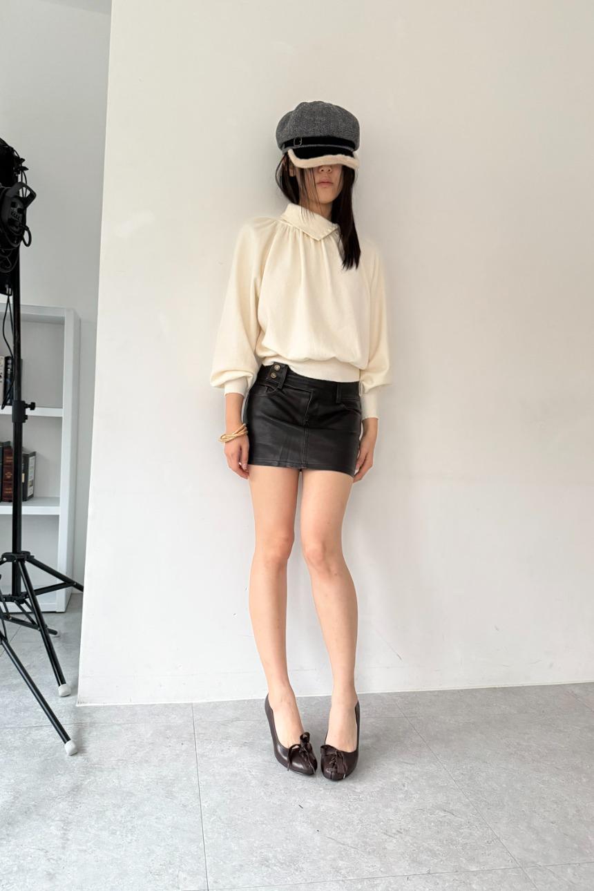 patina leather skirt