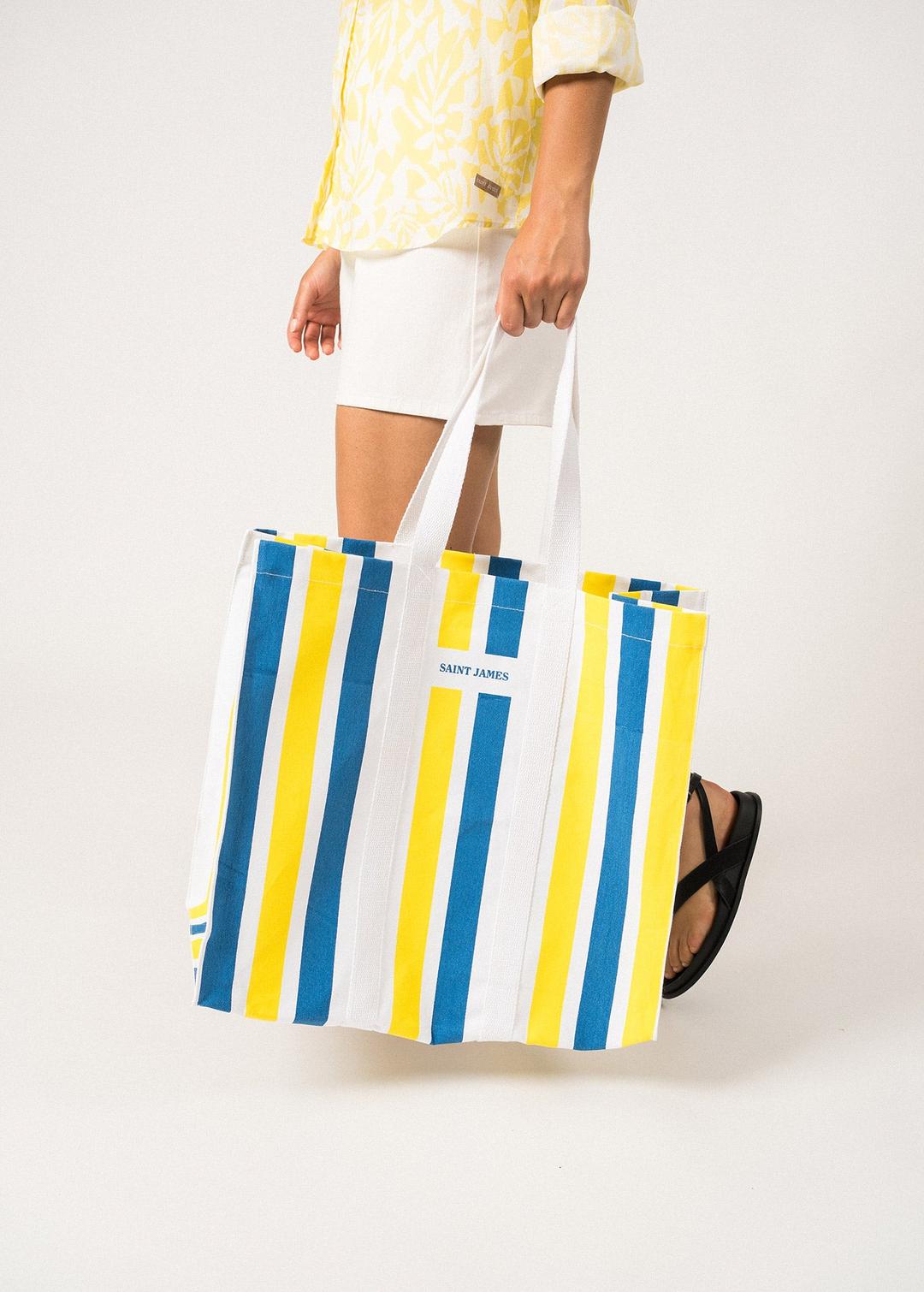 Grand sac cabas rayé - en coton (ACIDULE/MER) - ACIDULE/MER / UNIQ
