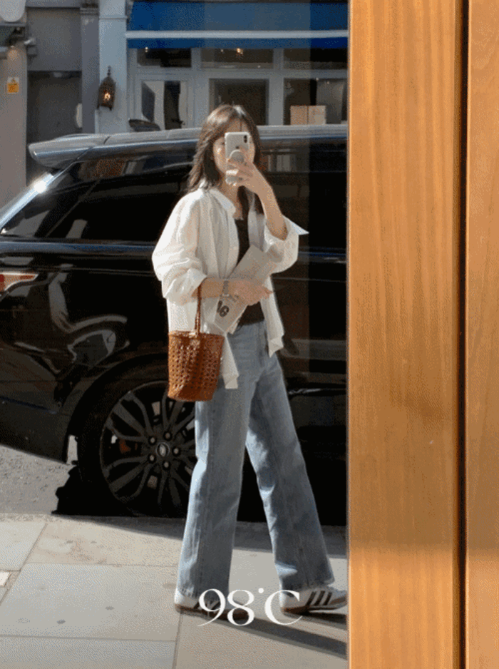 [sale][98project/1천장돌파] 블럭 페이드블루 세미 와이드데님 - 3 size