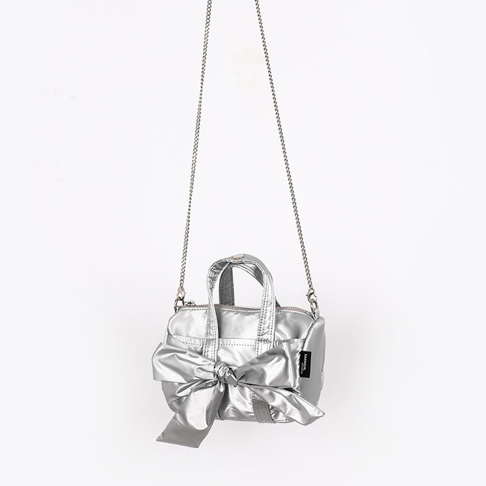 Mini Ribbon chain bag - silver