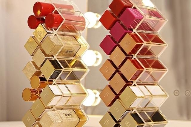 [1+1] 5% 쿠폰! 가로 세로 조합하는 아크릴 립스틱 꽂이 정리함 16칸