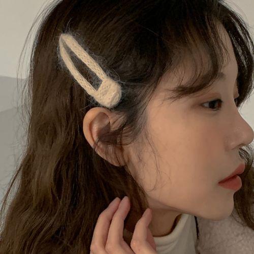 ANGORA HAIR PIN(IVORY, PINK, GREY, BLACK 4COLORS!)