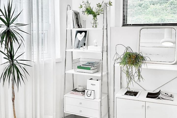 노보 미드센츄리 모던 사다리형 선반 수납장