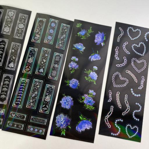 [빛나는녹 프로젝트]홀로그램 미니자개스티커 오브제 6종