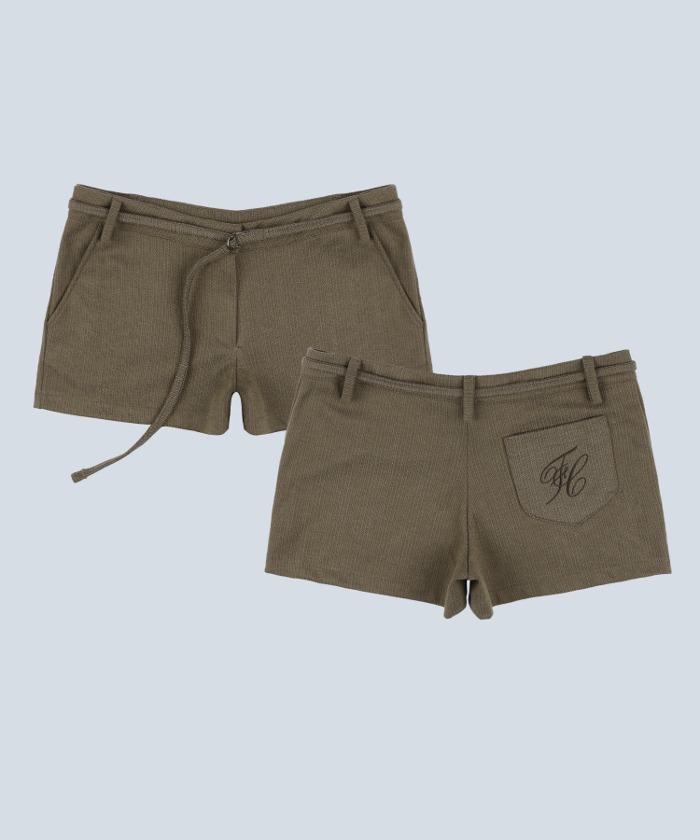 HERRINGBONE STRIPE MICROSHORTS (BROWN)_F24ZD886