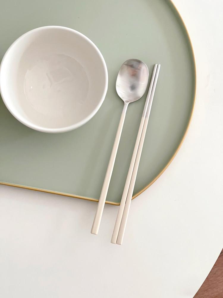 국산 멜로즈 스테인리스 컬러수저 신혼수저세트 아이보리