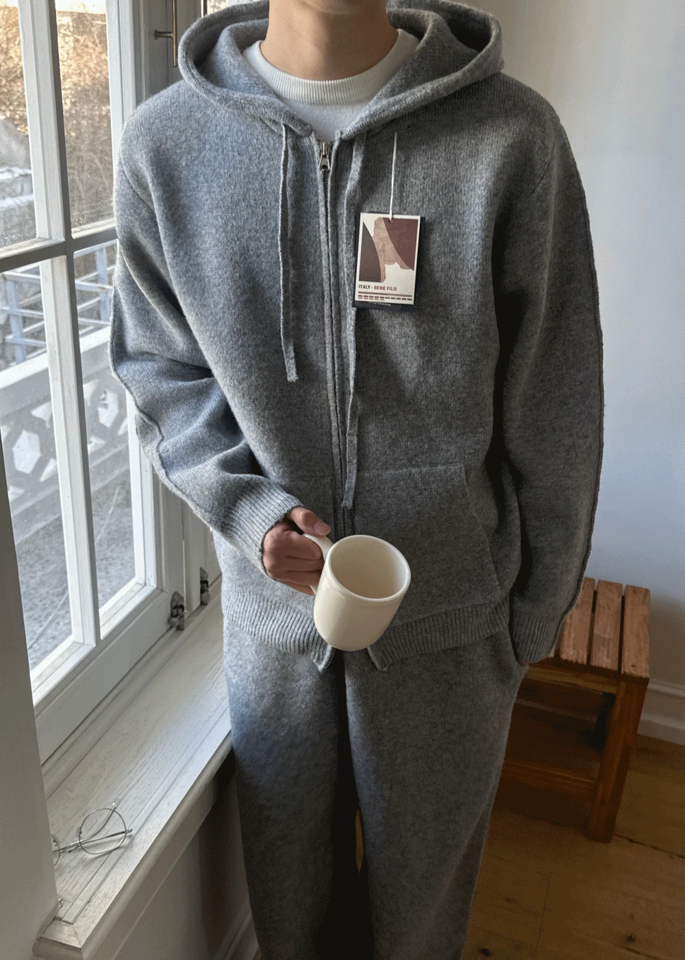 [PREMIUM LINE] 프리미엄 이태리 니트 후드 집업