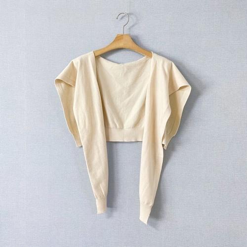 ❤️최저가🚚오늘출발🚚후기보장템 s/s 신상 홀가먼트 레이어드 어깨숄 힙커버 페이크 니트  어깨 가디건