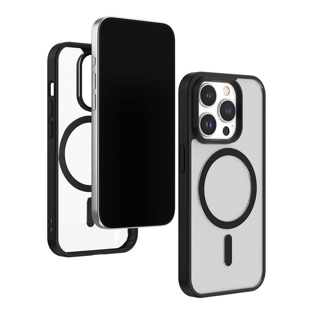 디버스 아이폰 15/14/13/12/11/시리즈 맥클로젯 투명 젤하드 케이스-블랙