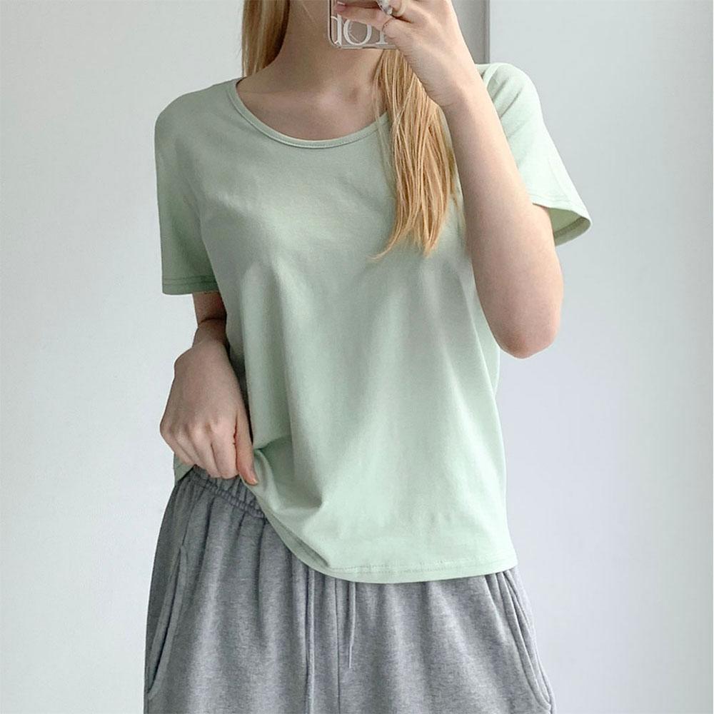 [-3kg티셔츠] 강추 날씬해보이는 시원한 쿨링 면 모달 유넥 U넥 라운드넥 여름 반팔 티셔츠