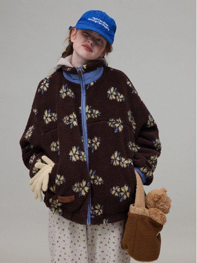 Odd maker Floral Sherpa Fleece Jacket