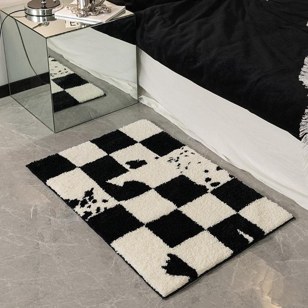 코지풀 달마시안 체크 러그 직사각형 긴 카페트 인테리어 매트