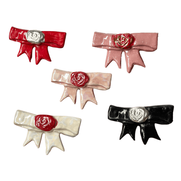 Ribbon rose magnet (5colors)