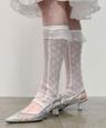 Textured Ruffled Socks [White]
