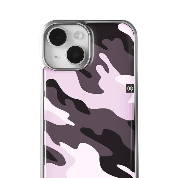Cool Pink Camouflage Pattern (Silver epoxy case)