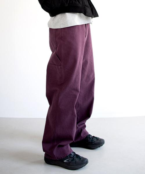 Washed Duck Cotton Painter Pants PURPLE