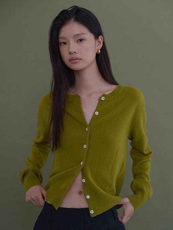 4th 예약주문 [CASHMERE] BASIC WOOL CARDIGAN (OLIVE)