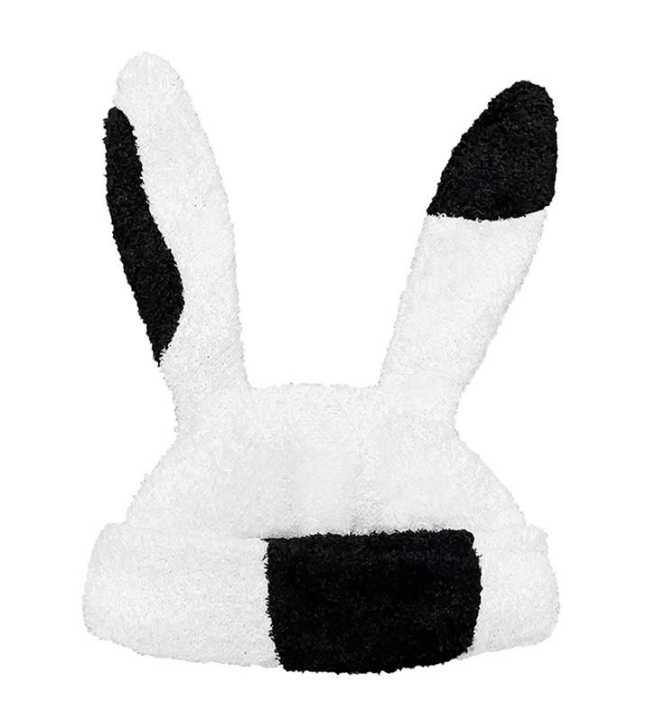 Black&White Stitching Rabbit Knitted Hat