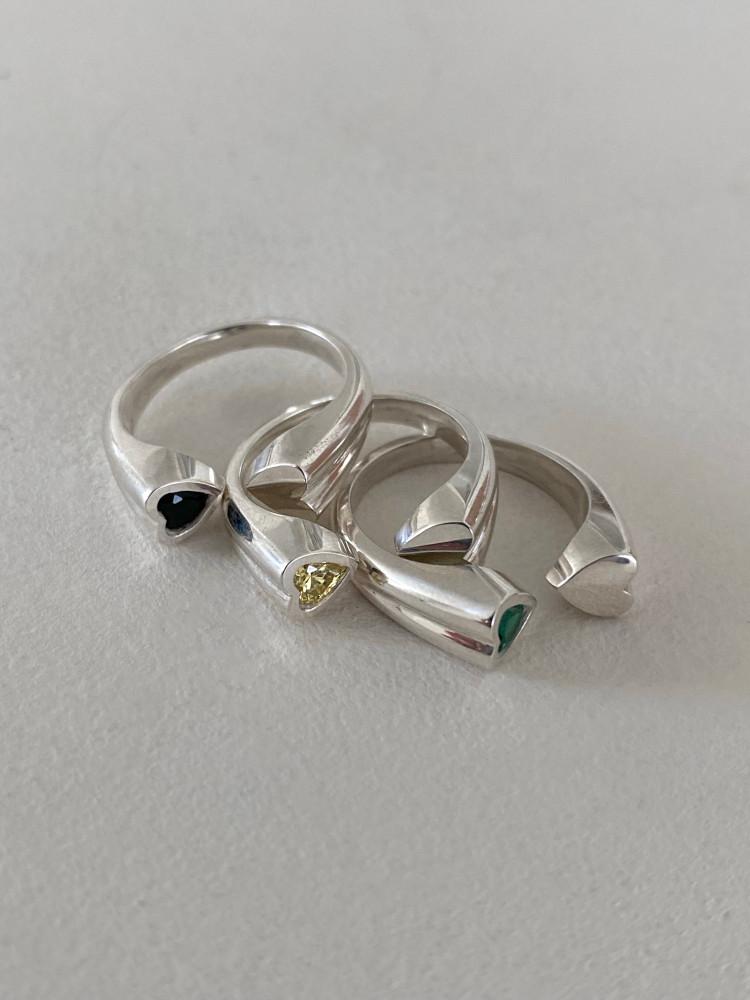 Twinkle heart ring 하트 큐빅 은반지