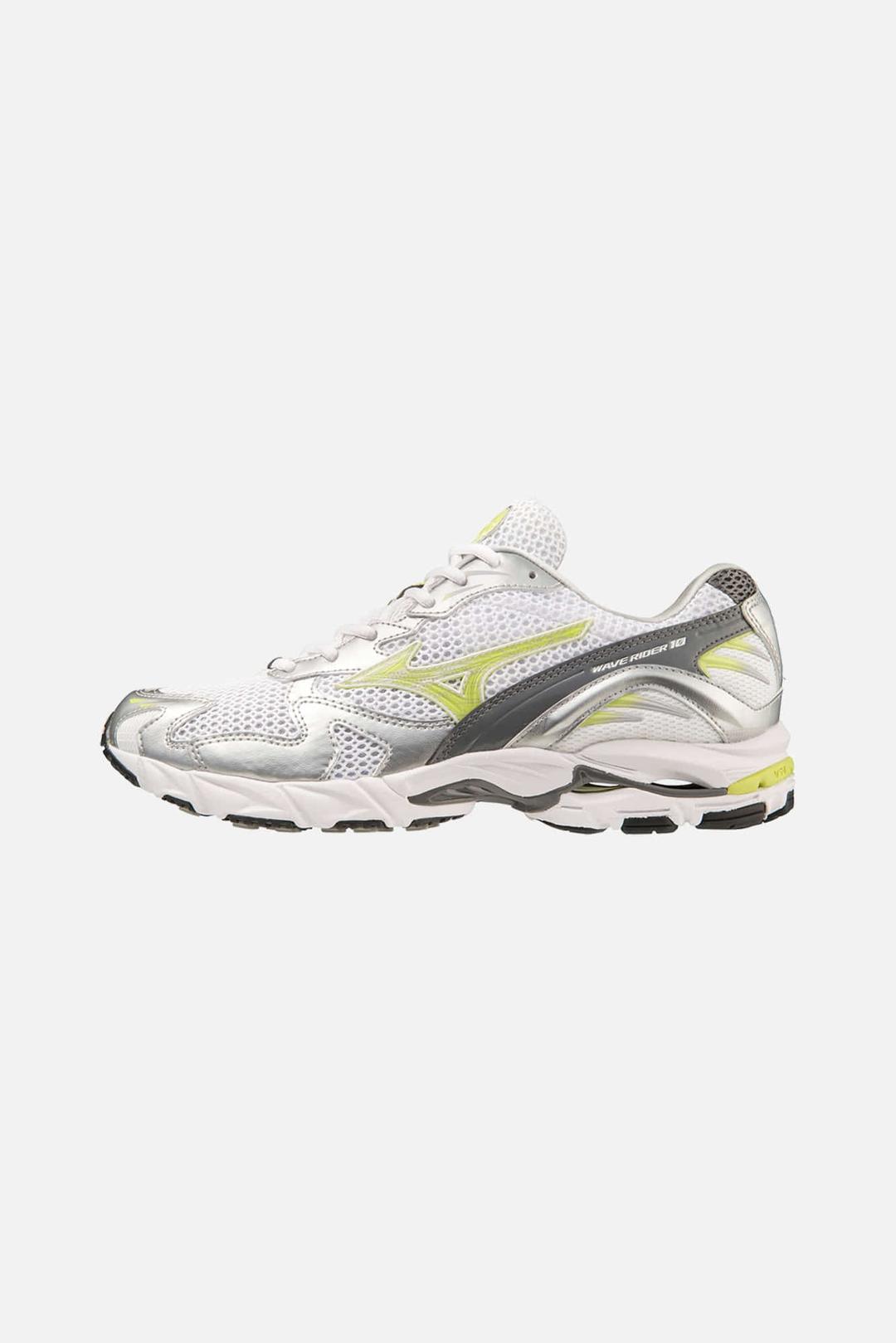 MIZUNO Wave Rider 10 "White/Sunny Lime/Silver\" 미즈노 웨이브 라이더 10 \"화이트/서니 라임/실버\"
