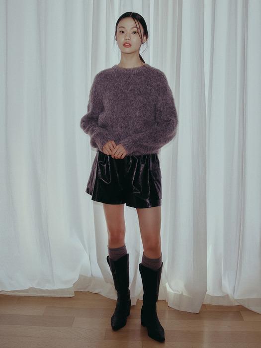 Cargo Pocket Synthetic Leather Shorts