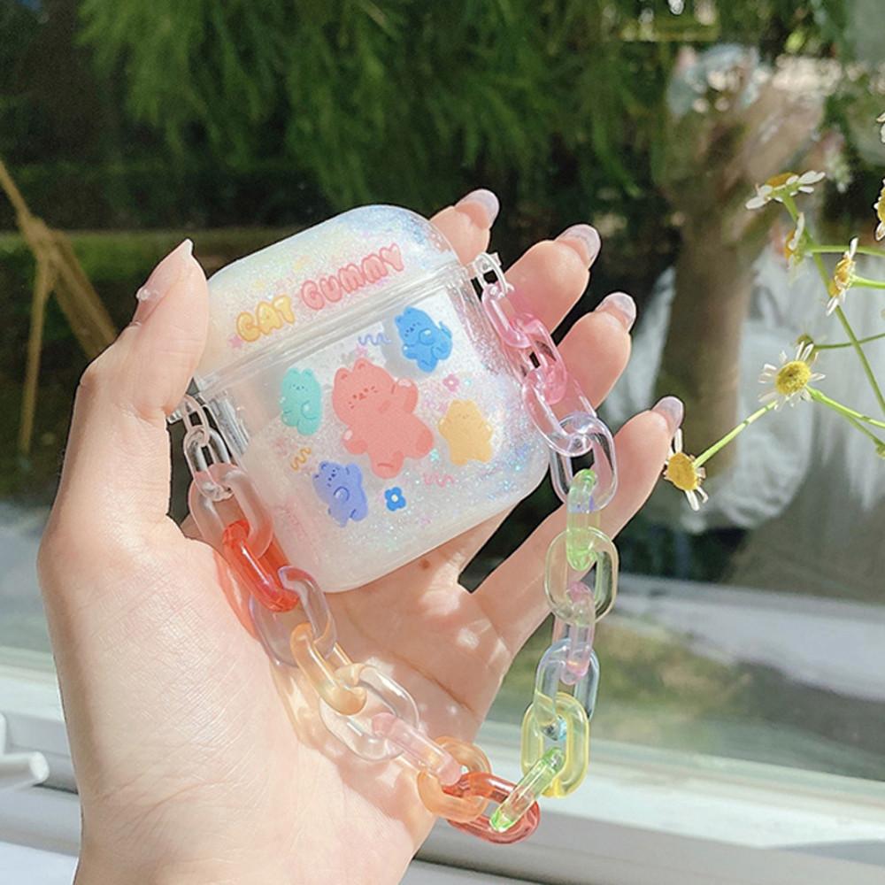 캣구미 체인 에어팟 케이스 귀여운 2 투명 캐릭터 TPU