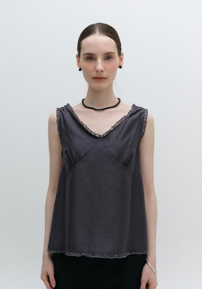 LACE SLEEVELESS_CHARCOALNAVY