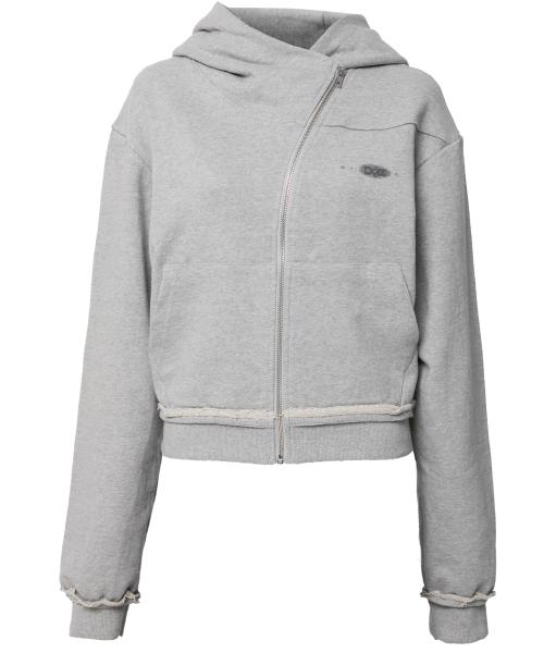 Asymmetrical Zip Hoodie (FL-199_Gray)