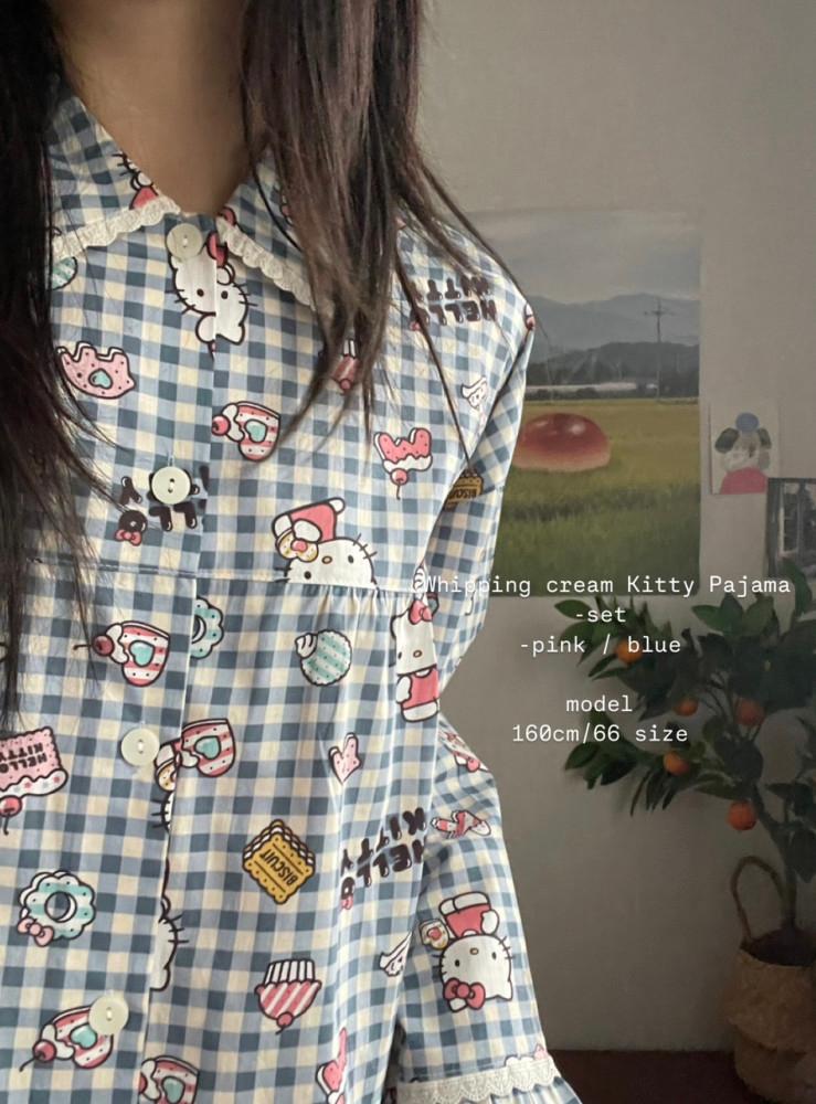 휘핑크림 캔디 키티 잠옷 세트 파자마파티 생일선물 홈웨어
