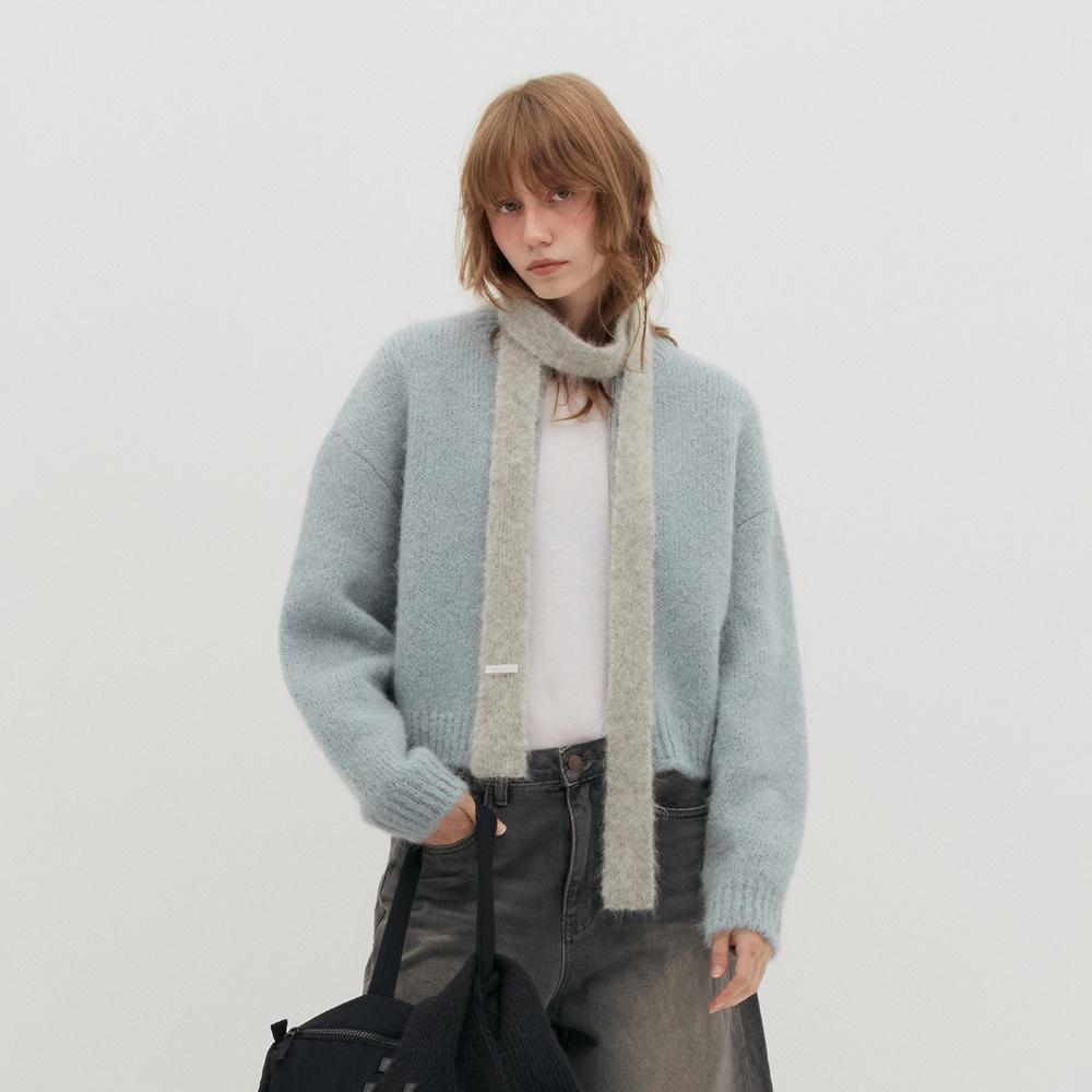 ALPACA ZIP-UP CARDIGAN_BLUE