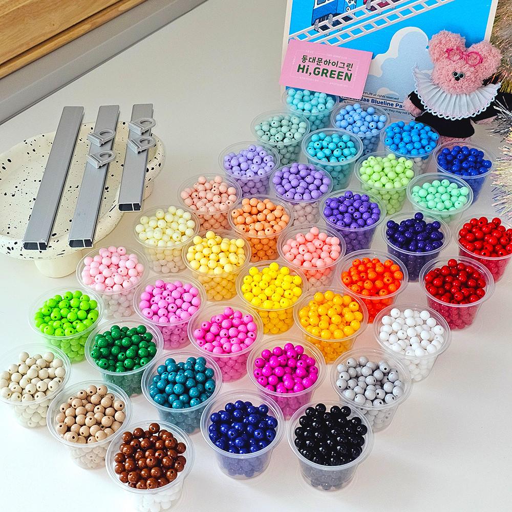 비즈발 구슬커텐 비즈커튼 만들기 키트 70색 8mm 구슬 족자봉 칼라 DIY 재료 부자재