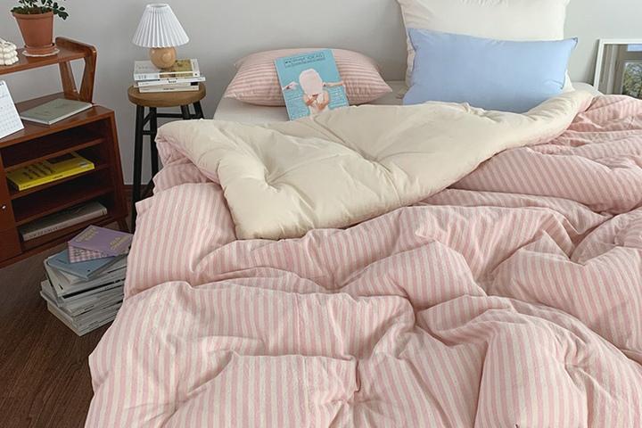 무드 스트라이프_워싱멜란선염,60수워싱아사_차렵이불 단품 (5colors-S,Q,K)